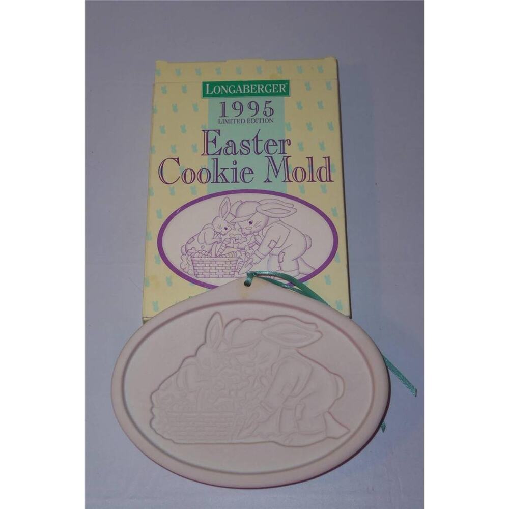 Longaberger Easter Cookie Mold 1995 Grandpa Bunny & Herbie -071401